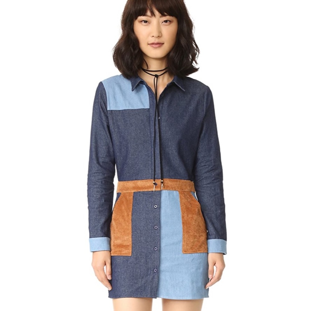 Denim Long Sleeve Mini Dress